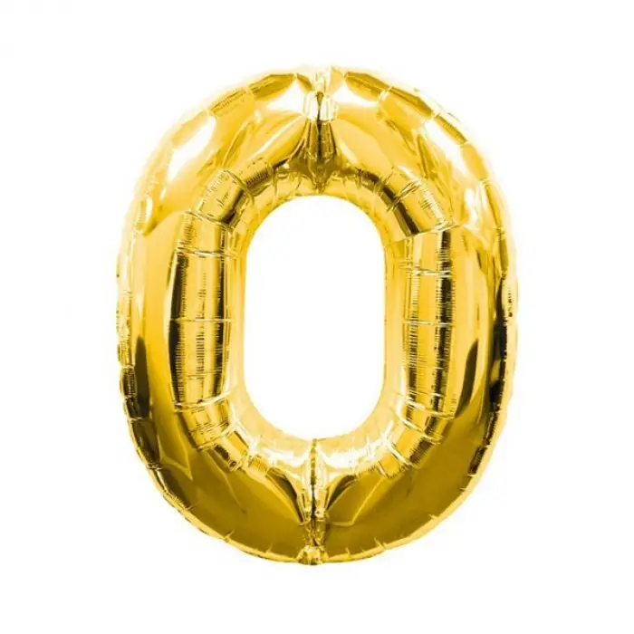 1 Metre Ölçülü Altın Sarısı Folyo Rakam Balon