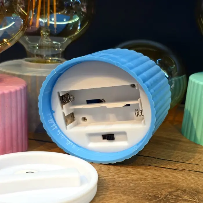 15 cm cam pembe Masa Lambası Ampul Tasarımlı Retro