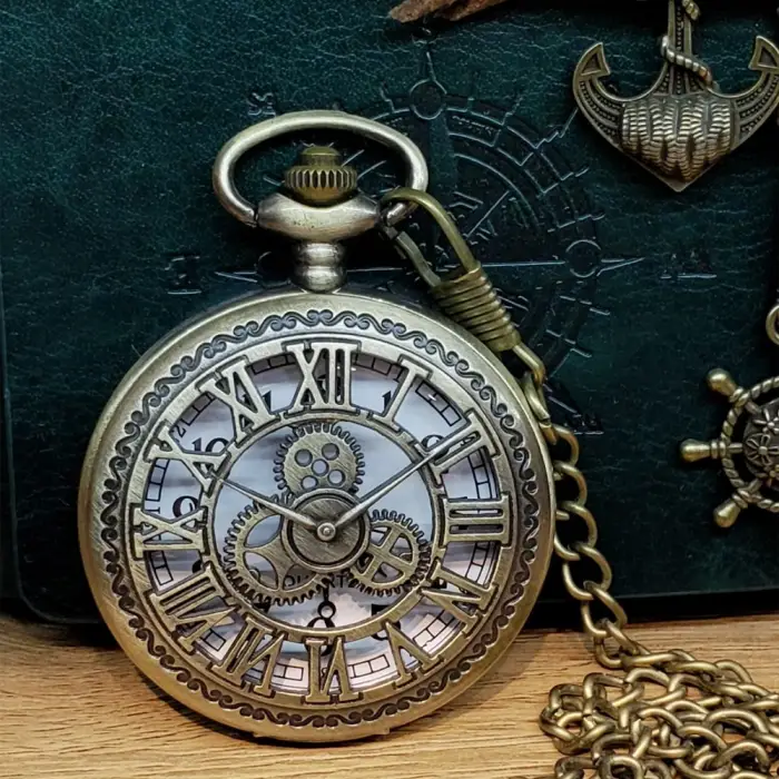 4.5 Cm Metal Antika Vintage Köstekli Saat Gökyüzü