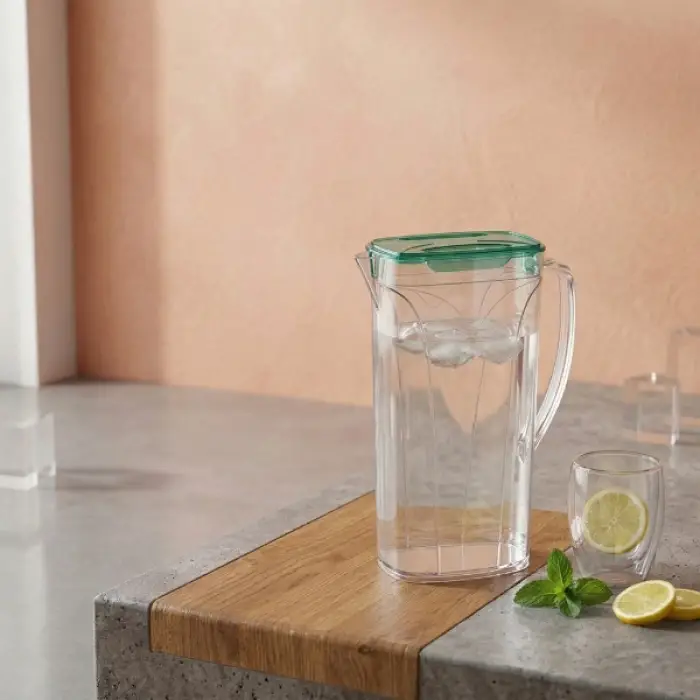 7 cm yeşil Plastik Aqua Şeffaf Sürahi