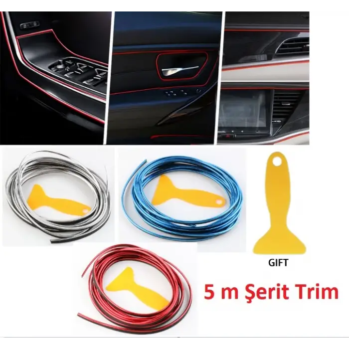 5 Metre Ölçülü Araba Dekorasyon Şerit Trim