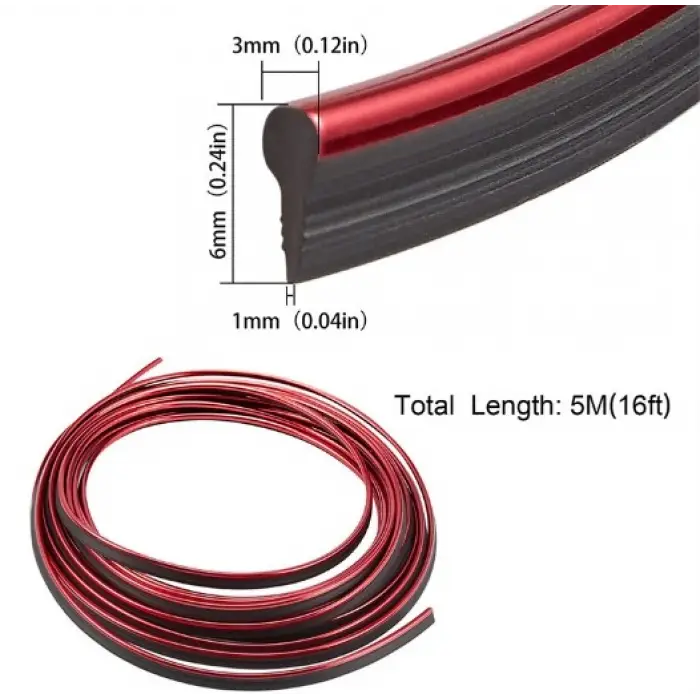 5 Metre Ölçülü Araba Dekorasyon Şerit Trim