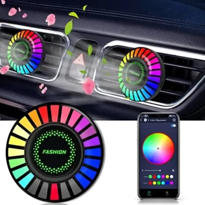 Kullanıma Uygun Araç İçi Koku Hazneli RGB Sese Duyarlı LED Işık
