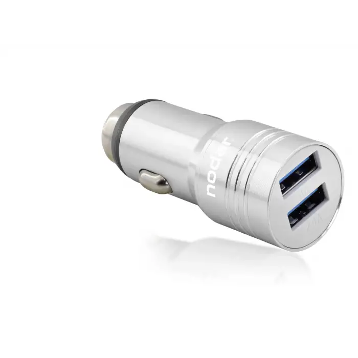 Adaptör Araç Şarj ü 2X Usb 3.4A Metal Gümüş