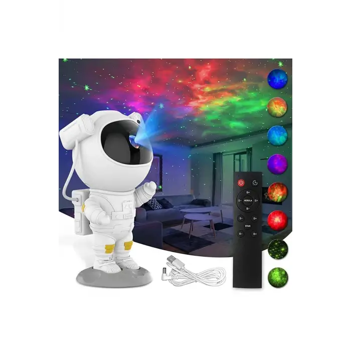 22.8cm Beyaz Kullanıma Uygun Astronot Galaksi Projeksiyon Lamba
