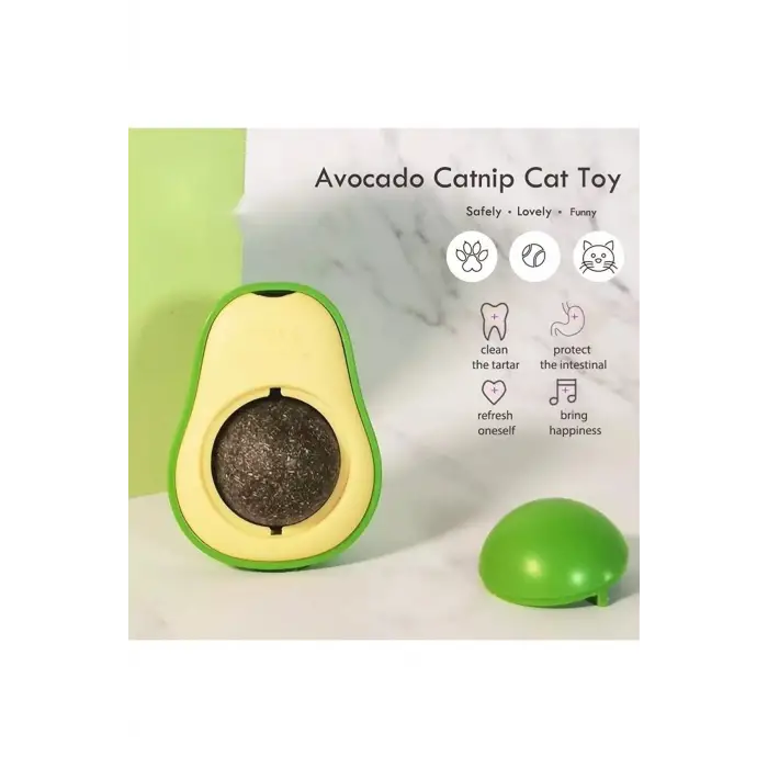 60 mm Kullanıma Uygun Avokado Tasarımlı Kedi Yalama Topu