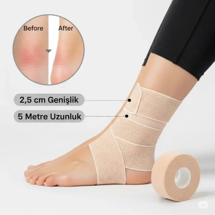 2.5 cm Ölçülü Ayakkabı Vurma Önleyici Rulo Bant X 5 m