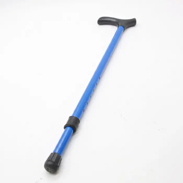 Mavi Ayarlı Metal Pimli Baston Ergonomik Saplı Yürüyüş Desteği