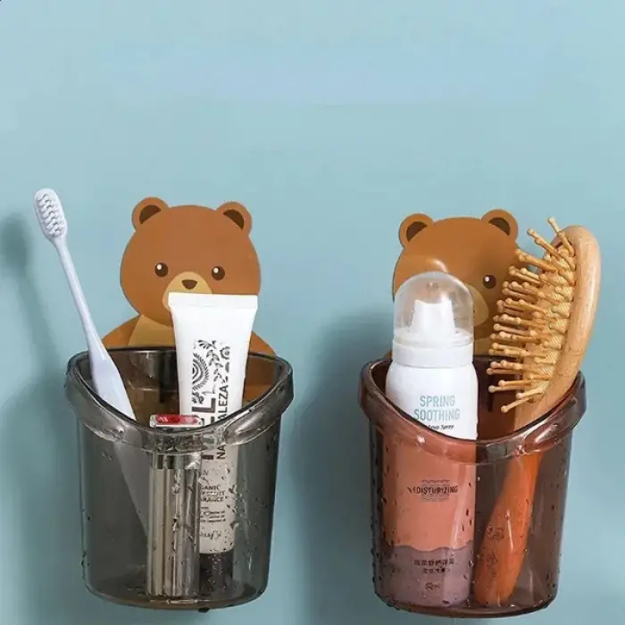 15 cm Kullanıma Uygun Ayı Figürlü Plastik Organizer