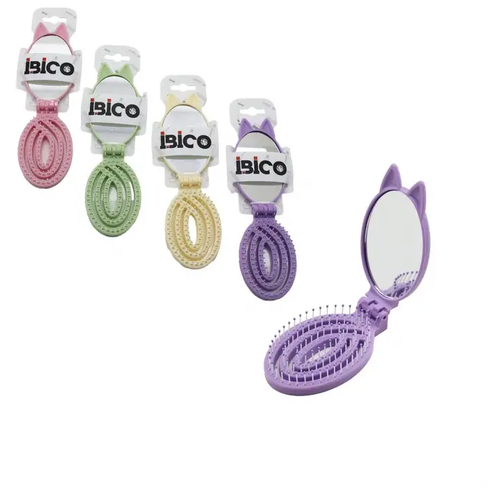 Kullanıma Uygun Aynalı Çocuk Tarağı Katlanır Oval Plastik