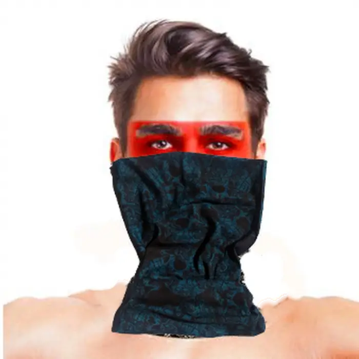 Maske Baf Bandana Çoklu Kafatası Mavi Siyah