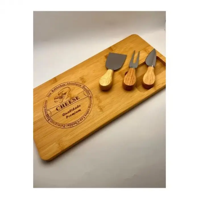 40x18 cm 40 CM Kullanıma Uygun Bambu Peynir Kesme Sunum Tahtası
