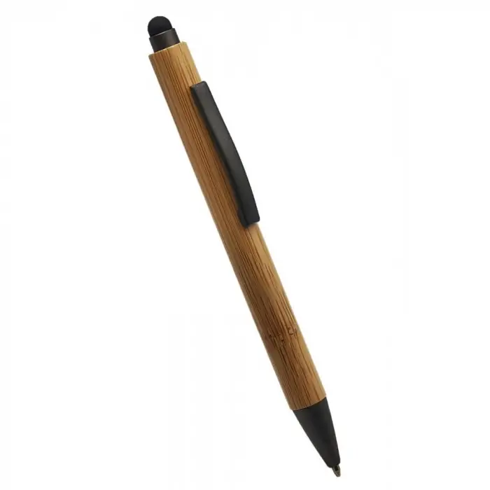 14 cm dokunmatik Kalem Bambu Touchpen Tükenmez