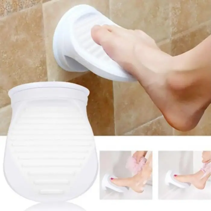 Beyaz Plastik Banyo Ayak Dayanağı Pedalı