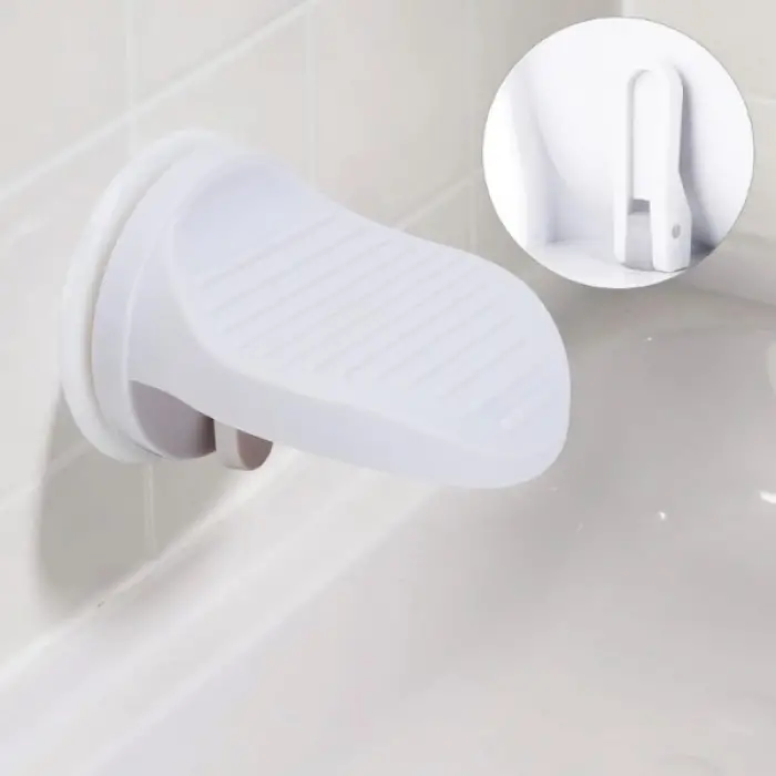 Beyaz Plastik Banyo Ayak Dayanağı Pedalı