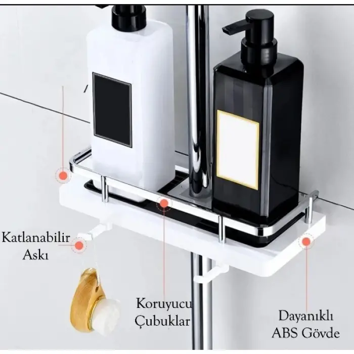 24 mm 1 Adet Kullanıma Uygun Banyo Duş Organizer