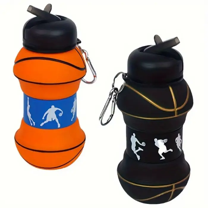 Silikon Basketbol Topu Tasarımlı Akordiyon Su Şişesi