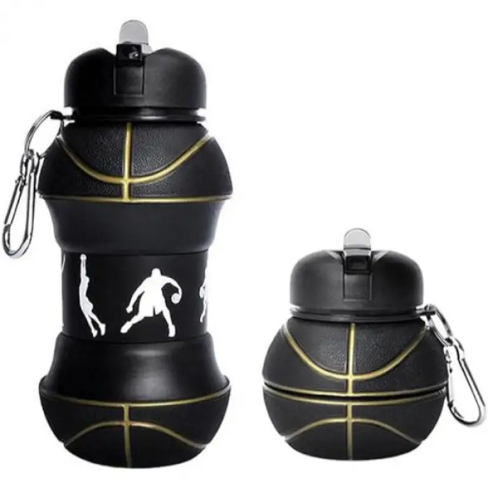 Silikon Basketbol Topu Tasarımlı Akordiyon Su Şişesi
