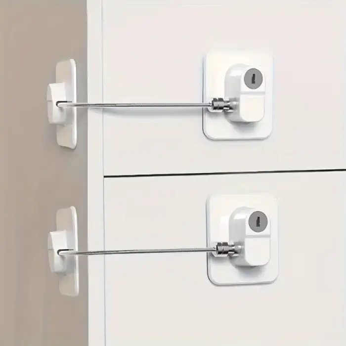 18.8 cm Kullanıma Uygun Beyaz Plaka Halatlı Emniyet Kilidi