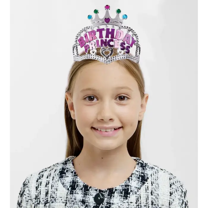 Kullanıma Uygun Birthday Princess Yazılı Çocuk Parti Tacı