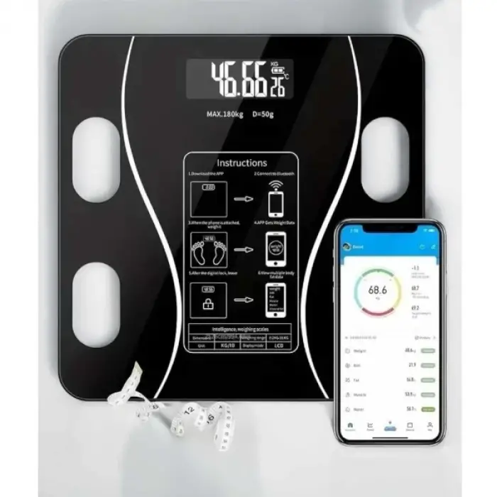 180 kg Kullanıma Uygun Bluetooth Özellikli Akıllı Tartı