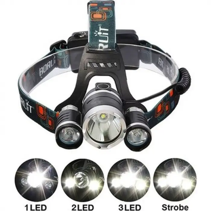 Kamp Lambası Boruit T6 Lumens 3Xcree Xm T6+2R5 Lamba Led