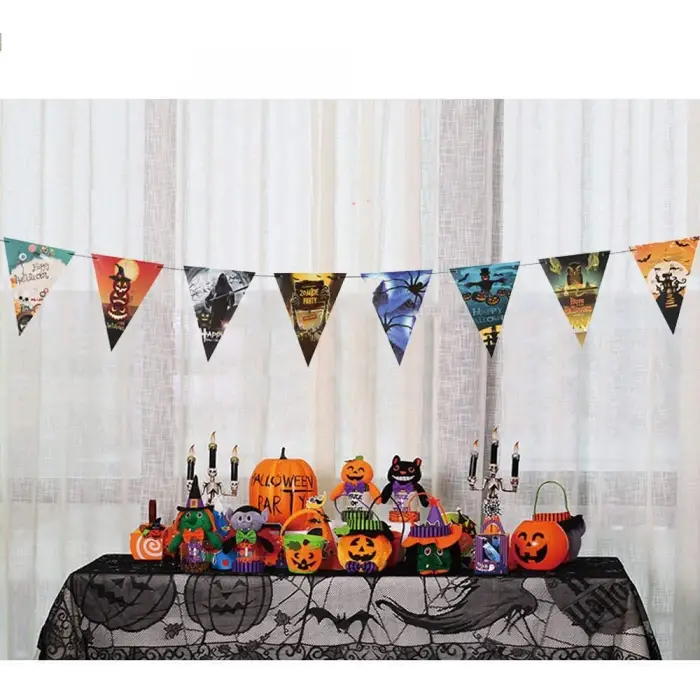 8 li Cadılar Bayramı Halloween Flama Bayrak Banner Süs