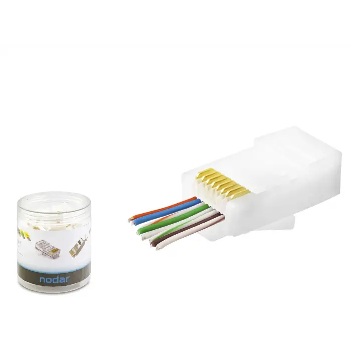 100 Adet Cat6 Ez Rj45 Konnektör Beyaz / Özel Plastik Kutulu