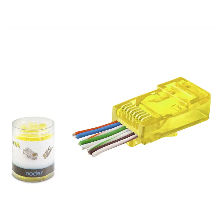 100 Adet Cat6 Ez Rj45 Konnektör Sari / Özel Plastik Kutulu