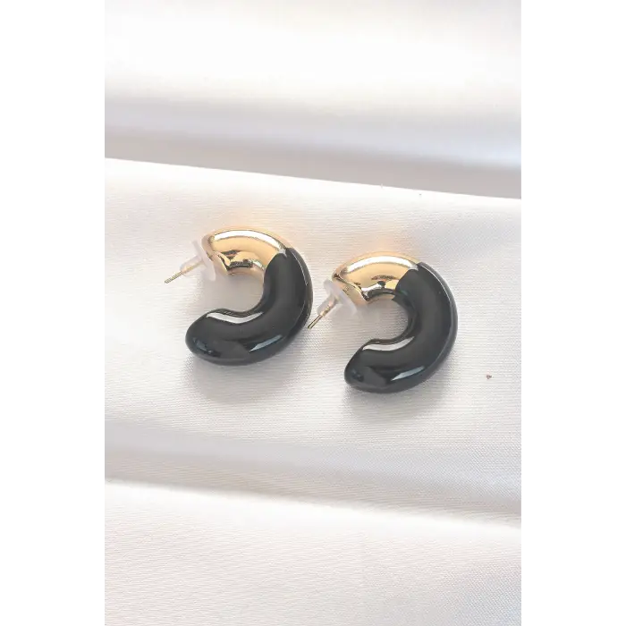 Küpe CCB Siyah Gold Çift Renk