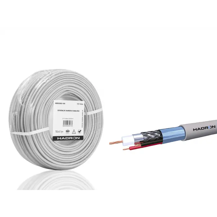 50 Mm Ölçülü Cctv Kablo Mini Coax Eco Cca 2X0. 100 M Gri 100