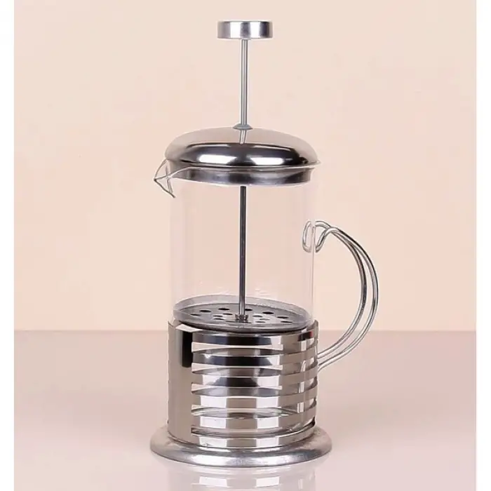 350 ml Ölçülü Çelik Kulplu Cam French Press