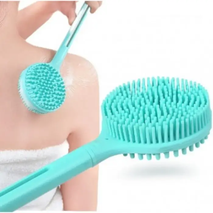 Kullanıma Uygun Çift Taraflı Silikon Uzun Saplı Banyo Fırçası