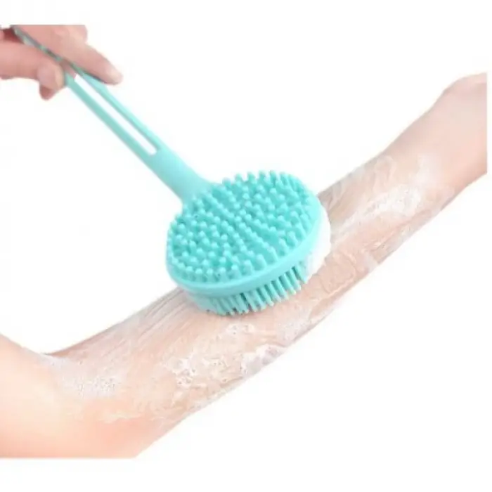 Kullanıma Uygun Çift Taraflı Silikon Uzun Saplı Banyo Fırçası