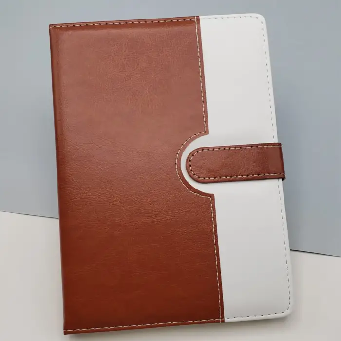 21 X 14.5 Cm Mıknatıslı Defter Çizgili Termo Deri Kahverengi