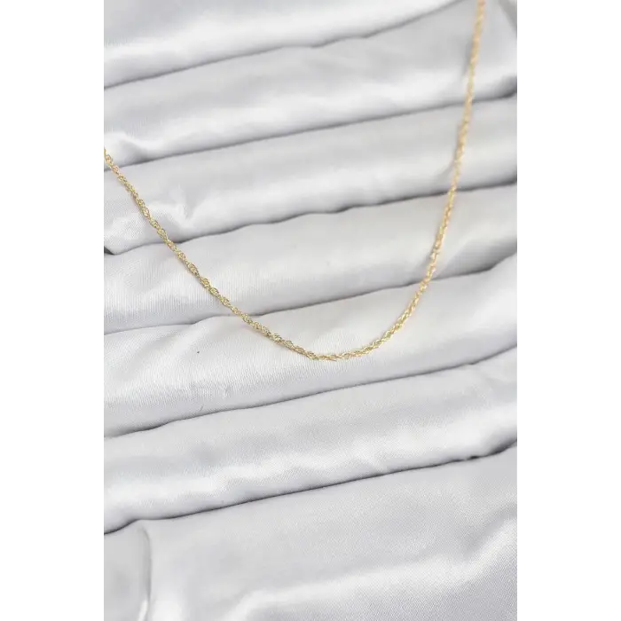 Kadın Kolye CM 14K Gold Renk Burgu Model 60 cm