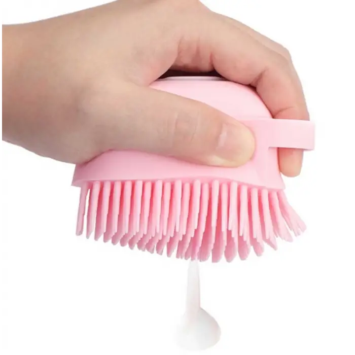 80ml Pembe Silikon Çok Amaçlı Hazneli Fırça Kese