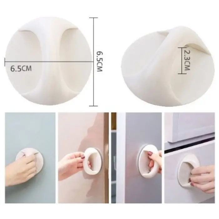 6.5 cm paslanmaz çelik Beyaz Cam Çok Amaçlı Yapışkanlı Kulp Tutacak