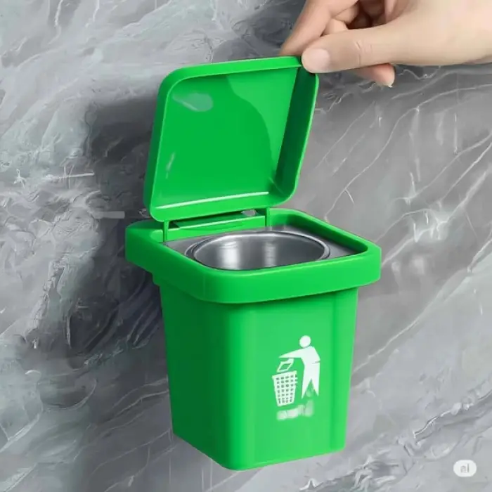 Plastik siyah Metal Çöp Kutusu Tasarımlı Duvar Küllüğü