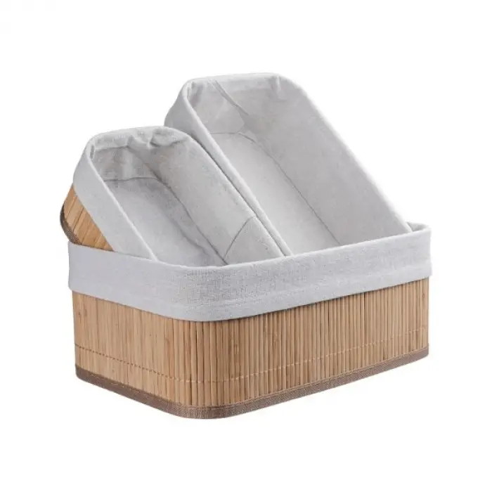 12 x 8 cm Kullanıma Uygun DecoHandy Bambu Sepet Seti