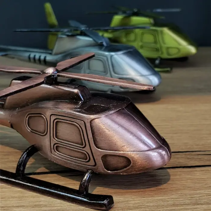 12.5 cm gold Kullanıma Uygun Dekoratif Metal Helikopter