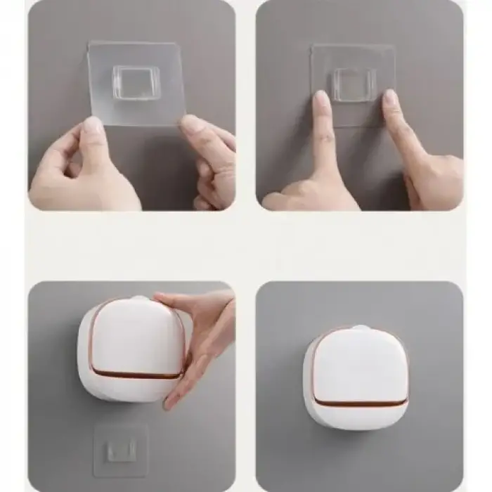 11,5 x 5 cm beyaz Kullanıma Uygun Drenaj Hazneli Kapaklı Katı Sabunluk