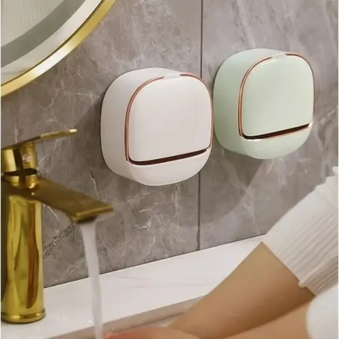 11,5 x 5 cm beyaz Kullanıma Uygun Drenaj Hazneli Kapaklı Katı Sabunluk