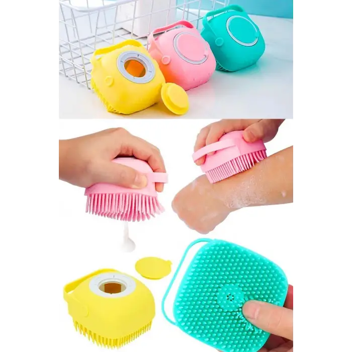 Silikon Duş Jeli Hazneli Banyo Masaj Kesesi