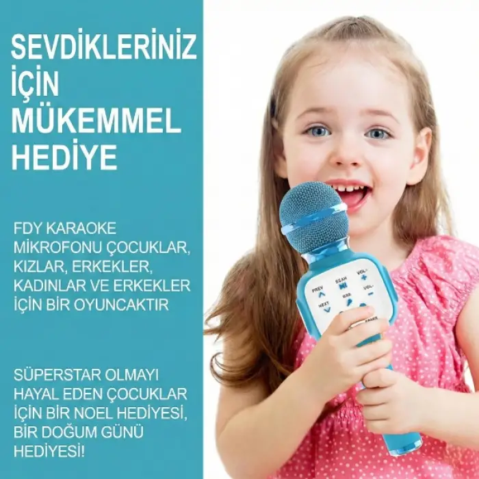 Kullanıma Uygun Eğlenceli Karaoke Mikrofonu Çocuklar İçin