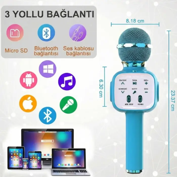 Kullanıma Uygun Eğlenceli Karaoke Mikrofonu Çocuklar İçin