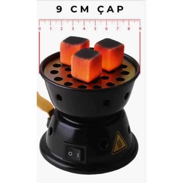 9 cm Siyah 4 adet Metal Elektrikli Mini Ocak Cep Herkülü