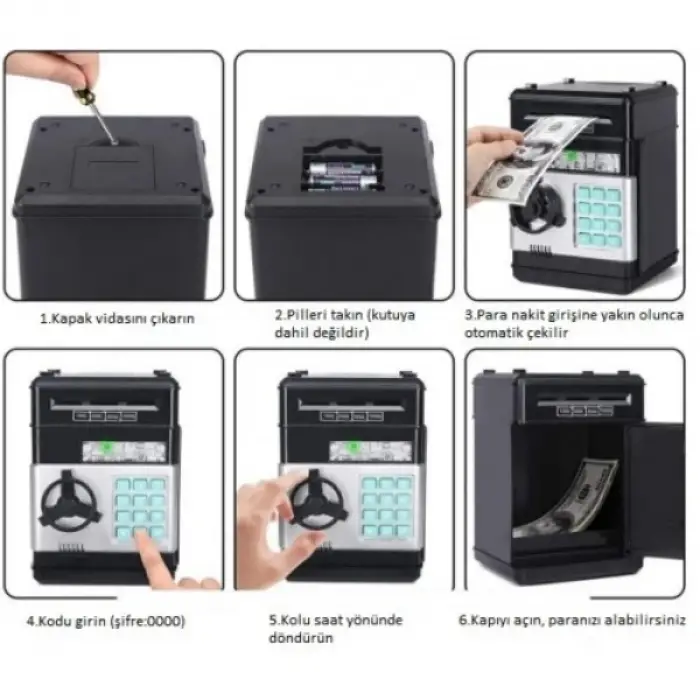 Plastik Elektronik Şifreli Kasa Otomatik ATM Kumbara