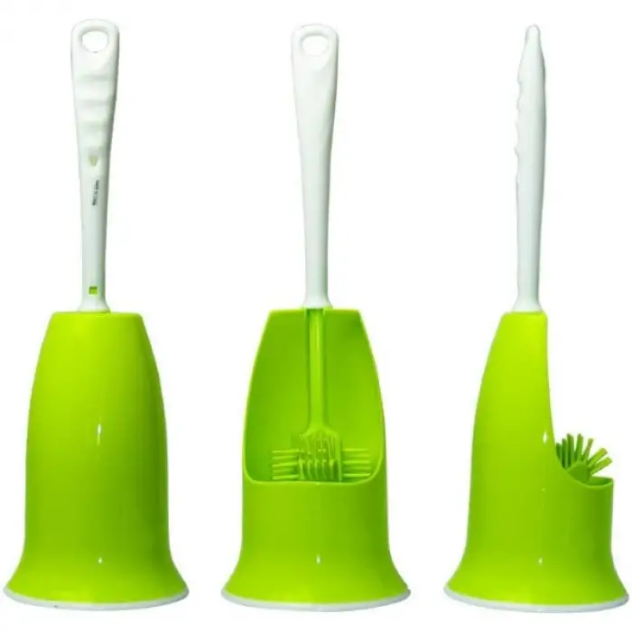 Beyaz Kullanıma Uygun Ergonomik Silikon Tuvalet Fırçası