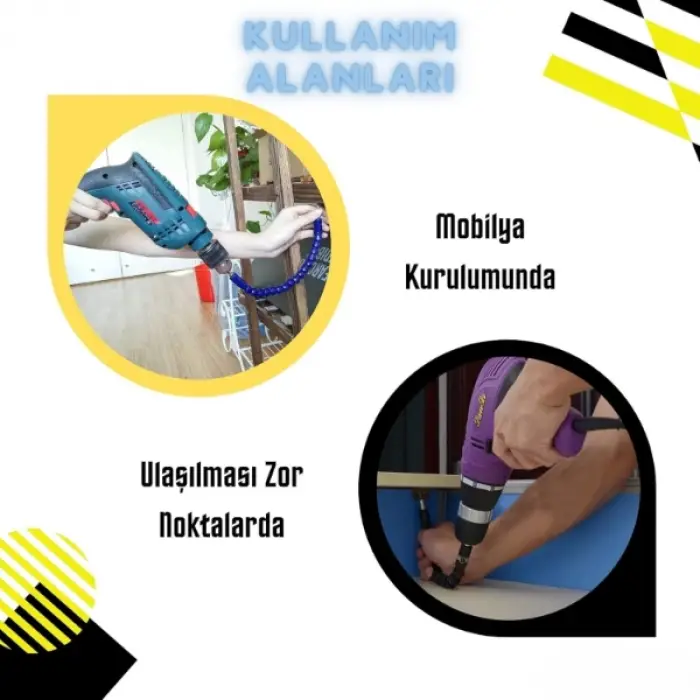 Kullanıma Uygun Esnek Şaftlı Tornavida Ucu Seti